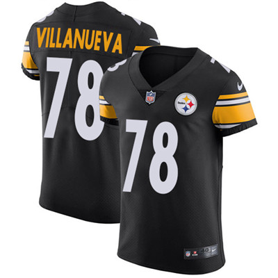 Men Nike Steelers #78 Alejandro Villanueva Black Team Color Stitched NFL Vapor Untouchable Elite Jer