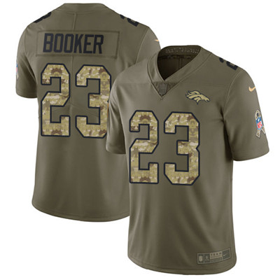 Nike Broncos #23 Devontae Booker Olive Camo Mens Stitched NFL Limited 2017 Salute To Service Jersey