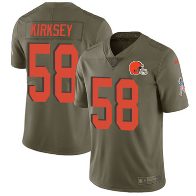 Nike Browns #58 Christian Kirksey Olive Mens Stitched NFL Limited 2017 Salute To Service Jersey