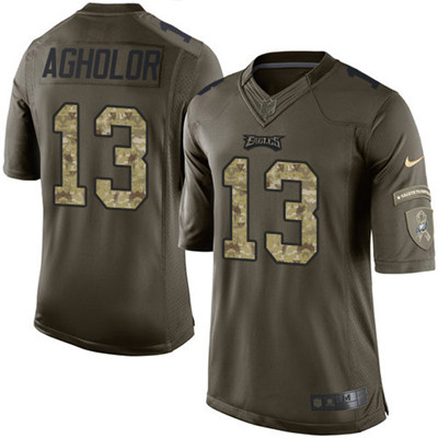 Nike Eagles #13 Nelson Agholor Green Mens Stitched NFL Limited 2015 Salute To Service Jersey