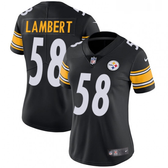 Womens Nike Pittsburgh Steelers 58 Jack Lambert Black Team Color Vapor Untouchable Limited Player NF