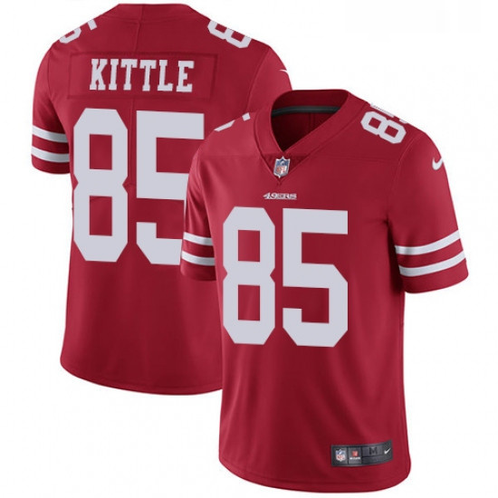 Mens Nike San Francisco 49ers 85 George Kittle Red Team Color Vapor Untouchable Limited Player NFL J