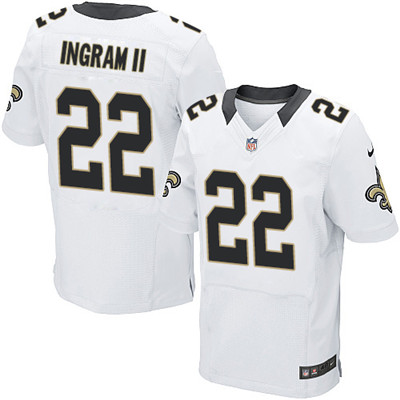 Nike Saints #22 Mark Ingram II White Mens Stitched NFL Elite Jersey