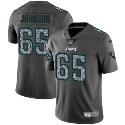 Nike Eagles #65 Lane Johnson Gray Static Mens NFL Vapor Untouchable Game Jersey