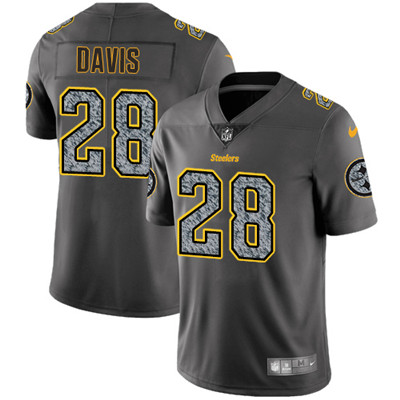 Nike Steelers #28 Sean Davis Gray Static Mens NFL Vapor Untouchable Game Jersey