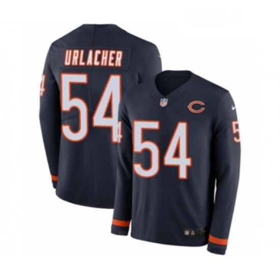 Mens Nike Chicago Bears 58 Roquan Smith Limited Navy Blue Therma Long Sleeve NFL Jersey