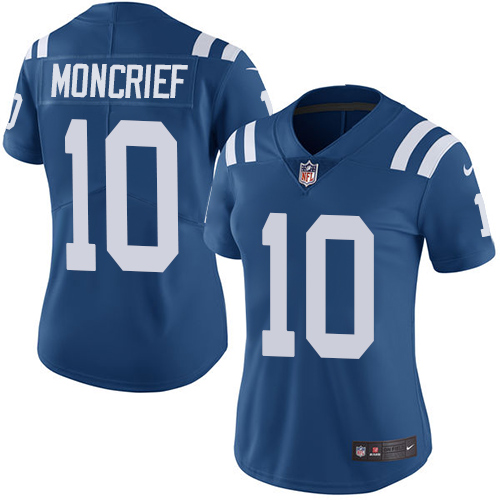 Nike Colts #10 Donte Moncrief Royal Blue Team Color Womens Stitched NFL Vapor Untouchable Limited Je