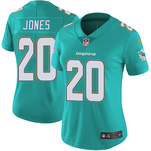 Nike Dolphins #20 Reshad Jones Aqua Green Team Color Womens Stitched NFL Vapor Untouchable Limited J