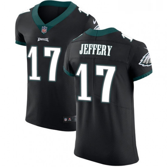 Mens Nike Philadelphia Eagles 17 Alshon Jeffery Black Alternate Vapor Untouchable Elite Player NFL J