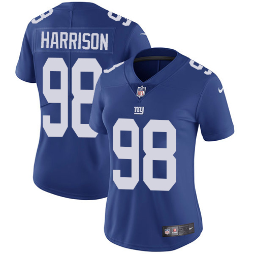 Nike Giants #98 Damon Harrison Royal Blue Team Color Womens Stitched NFL Vapor Untouchable Limited J