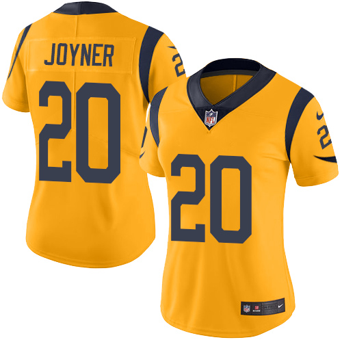 Nike Rams #20 Lamarcus Joyner Gold Womens Stitched NFL Limited Rush Jersey