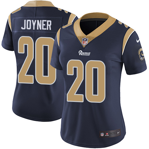 Nike Rams #20 Lamarcus Joyner Navy Blue Team Color Womens Stitched NFL Vapor Untouchable Limited Jer