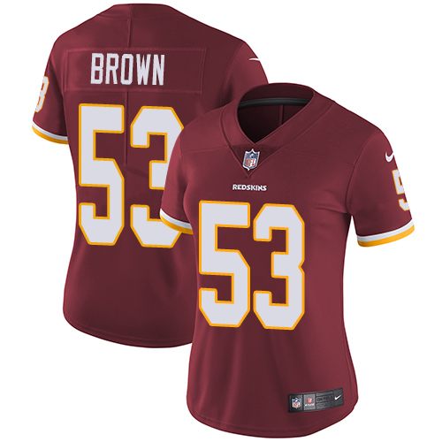 Nike Redskins #53 Zach Brown Burgundy Red Team Color Womens Stitched NFL Vapor Untouchable Limited J