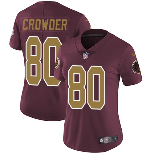 Nike Redskins #80 Jamison Crowder Burgundy Red Alternate Womens Stitched NFL Vapor Untouchable Limit