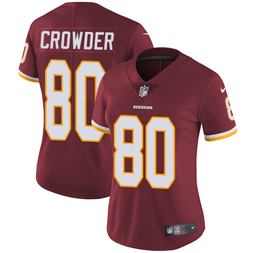 Nike Redskins #80 Jamison Crowder Burgundy Red Team Color Womens Stitched NFL Vapor Untouchable Limi