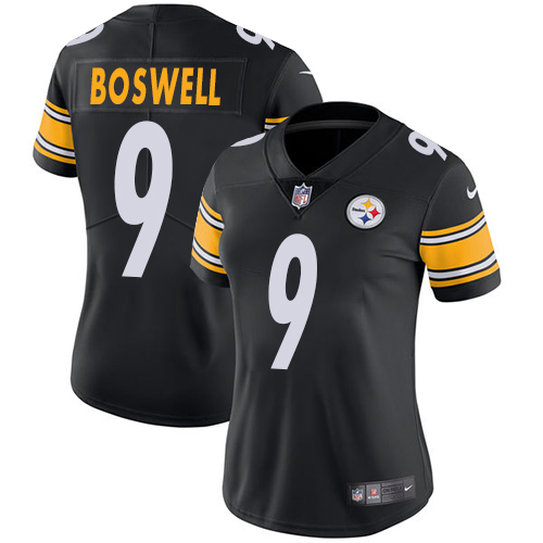 Nike Steelers #9 Chris Boswell Black Womens Stitched NFL Limited Rush Jersey