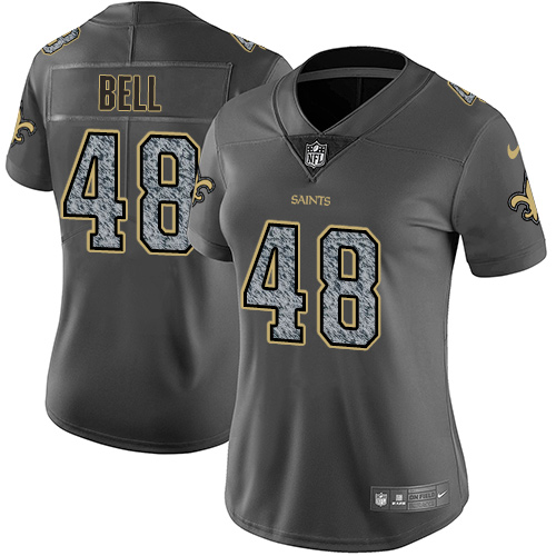 Nike Saints #48 Vonn Bell Gray Static Womens NFL Vapor Untouchable Game Jersey