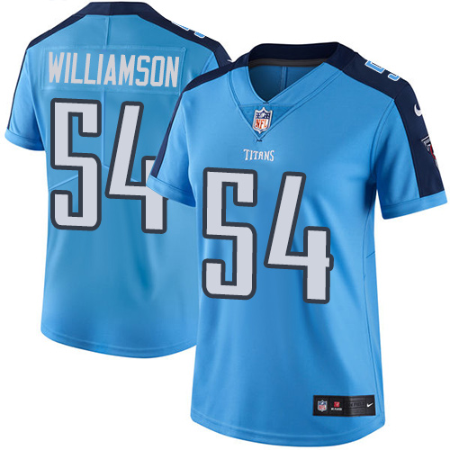 Nike Titans #54 Avery Williamson Light Blue Team Color Womens Stitched NFL Vapor Untouchable Limited