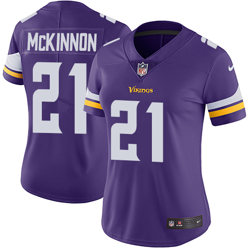 Nike Vikings #21 Jerick McKinnon Purple Team Color Womens Stitched NFL Vapor Untouchable Limited Jer