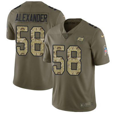 Youth Nike Buccaneers #58 Kwon Alexander Olive Camo Stitched NFL Limited 2017 Salute to Service Jers