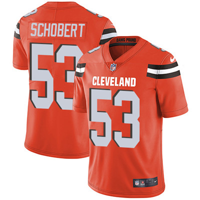 Youth Nike Browns #53 Joe Schobert Orange Alternate Stitched NFL Vapor Untouchable Limited Jersey