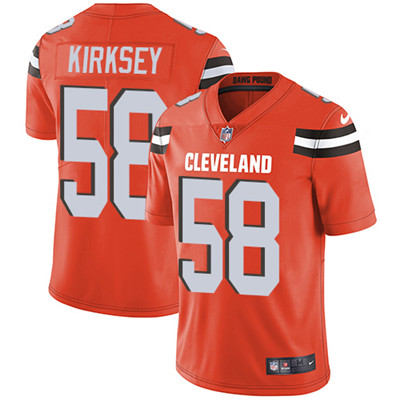 Youth Nike Browns #58 Christian Kirksey Orange Alternate Stitched NFL Vapor Untouchable Limited Jers