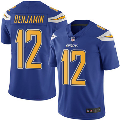 Youth Nike Chargers #12 Travis Benjamin Electric Blue Stitched NFL Limited Rush Jersey