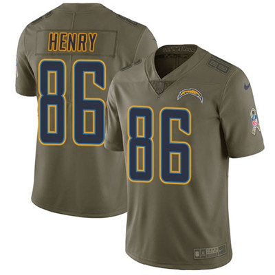 Youth Nike Chargers #86 Hunter Henry Olive Stitched NFL Limited 2017 Salute to Service Jersey