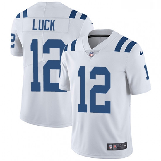 Youth Nike Indianapolis Colts 12 Andrew Luck White Vapor Untouch