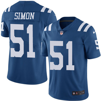 Youth Nike Colts #51 John Simon Royal Blue Team Color Stitched N