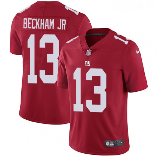 Mens Nike New York Giants 13 Odell Beckham Jr Red Alternate Vapor Untouchable Limited Player NFL Jer