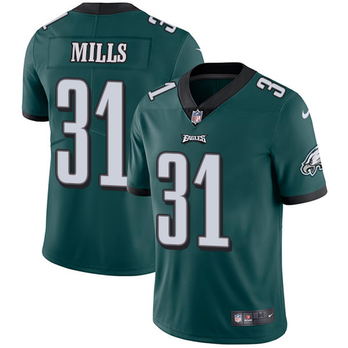 Youth Nike Eagles #31 Jalen Mills Midnight Green Team Color Stitched NFL Vapor Untouchable Limited J