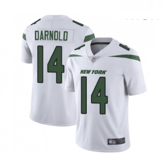 Mens New York Jets 14 Sam Darnold White Vapor Untouchable Limited Player Football Jersey