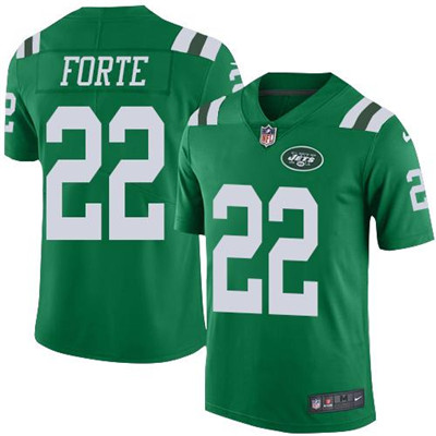 Youth Nike Jets #22 Matt Forte Green Stitched NFL Limited Rush Jersey