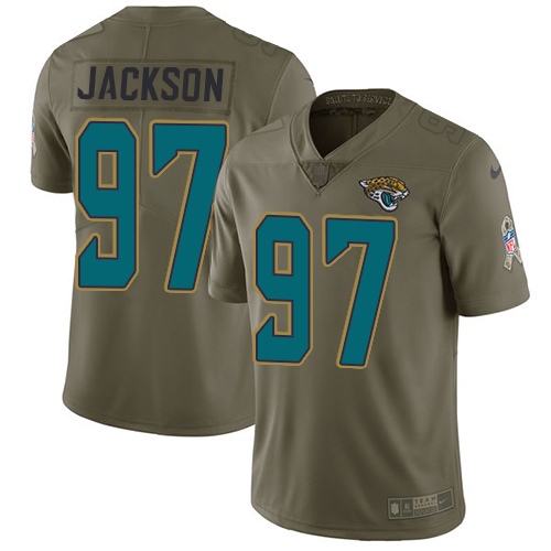 Youth Nike Jaguars #97 Malik Jackson Olive Stitched NFL Limited 2017 Salute to Service Jersey