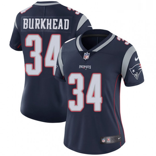 Womens Nike New England Patriots 34 Rex Burkhead Navy Blue Team Color Vapor Untouchable Limited Play