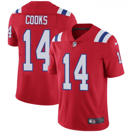 Mens Nike New England Patriots 14 Brandin Cooks Red Alternate Vapor Untouchable Limited Player NFL J