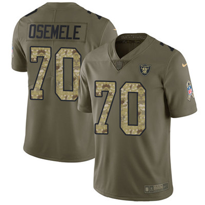 Youth Nike Raiders #70 Kelechi Osemele Olive Camo Stitched NFL Limited 2017 Salute to Service Jersey