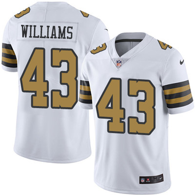 Youth Nike Saints #43 Marcus Williams White Stitched NFL Limited Rush Jersey