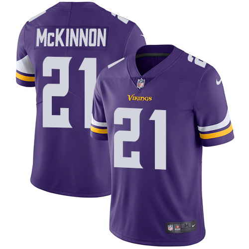 Youth Nike Vikings #21 Jerick McKinnon Purple Team Color Stitched NFL Vapor Untouchable Limited Jers