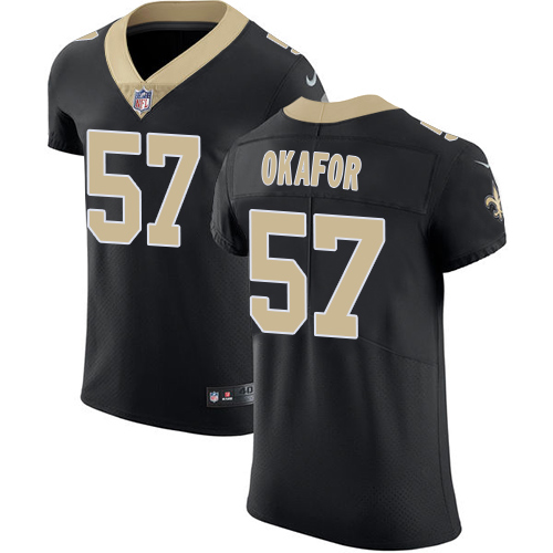 Nike Saints #57 Alex Okafor Black Team Color Mens Stitched NFL Vapor Untouchable Elite Jersey