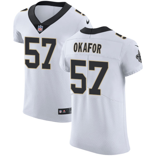 Nike Saints #57 Alex Okafor White Mens Stitched NFL Vapor Untouchable Elite Jersey