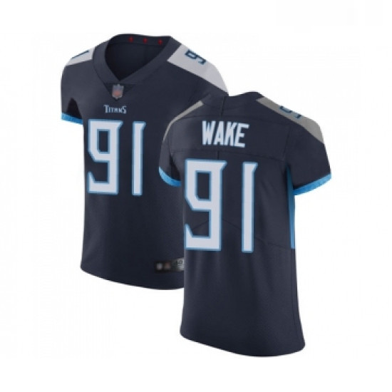 Mens Tennessee Titans 91 Cameron Wake Navy Blue Team Color Vapor Untouchable Elite Player Football J