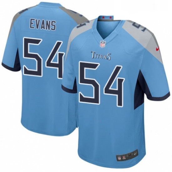 Mens Nike Tennessee Titans 54 Rashaan Evans Game Light Blue Alternate NFL Jersey