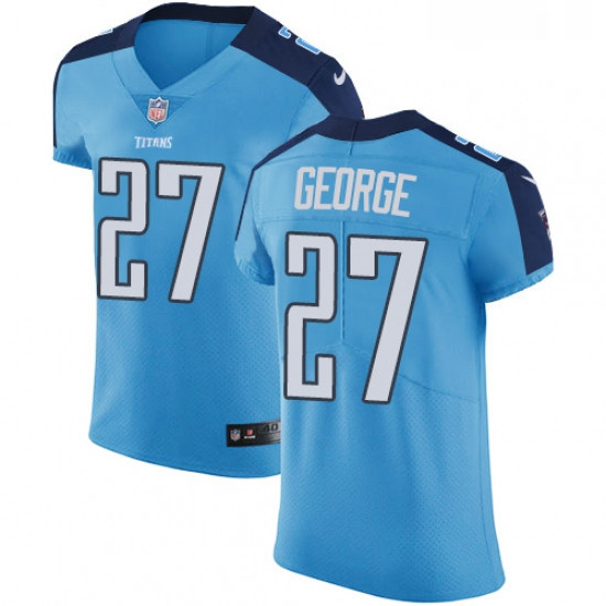 Mens Nike Tennessee Titans 27 Eddie George Light Blue Team Color Vapor Untouchable Elite Player NFL 