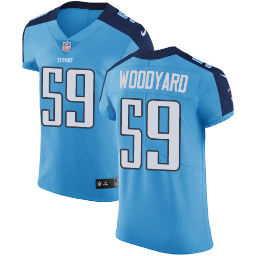 Nike Titans #59 Wesley Woodyard Light Blue Team Color Mens Stitched NFL Vapor Untouchable Elite Jers