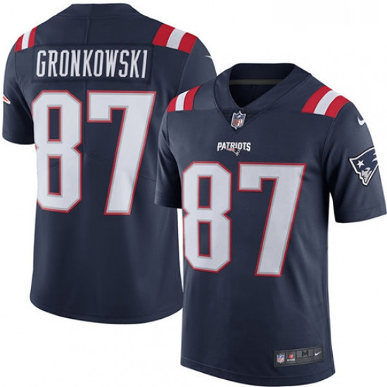 Youth Nike New England Patriots 87 Rob Gronkowski Limited Navy Blue Rush Vapor Untouchable NFL Jerse