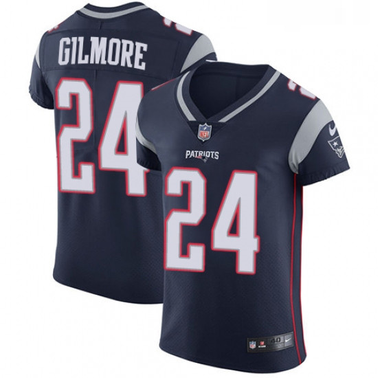 Mens Nike New England Patriots 24 Stephon Gilmore Navy Blue Team Color Vapor Untouchable Elite Playe