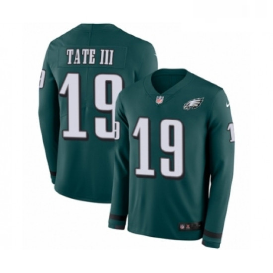 Mens Nike Philadelphia Eagles 19 Golden Tate III Limited Green Therma Long Sleeve NFL Jersey