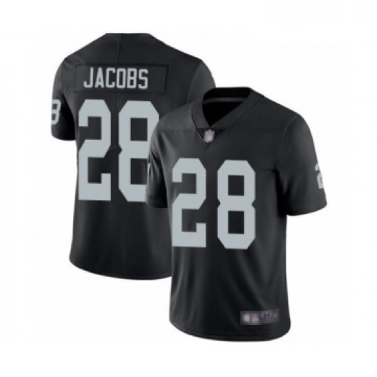 Mens Oakland Raiders 28 Josh Jacobs Black Team Color Vapor Untouchable Limited Player Football Jerse